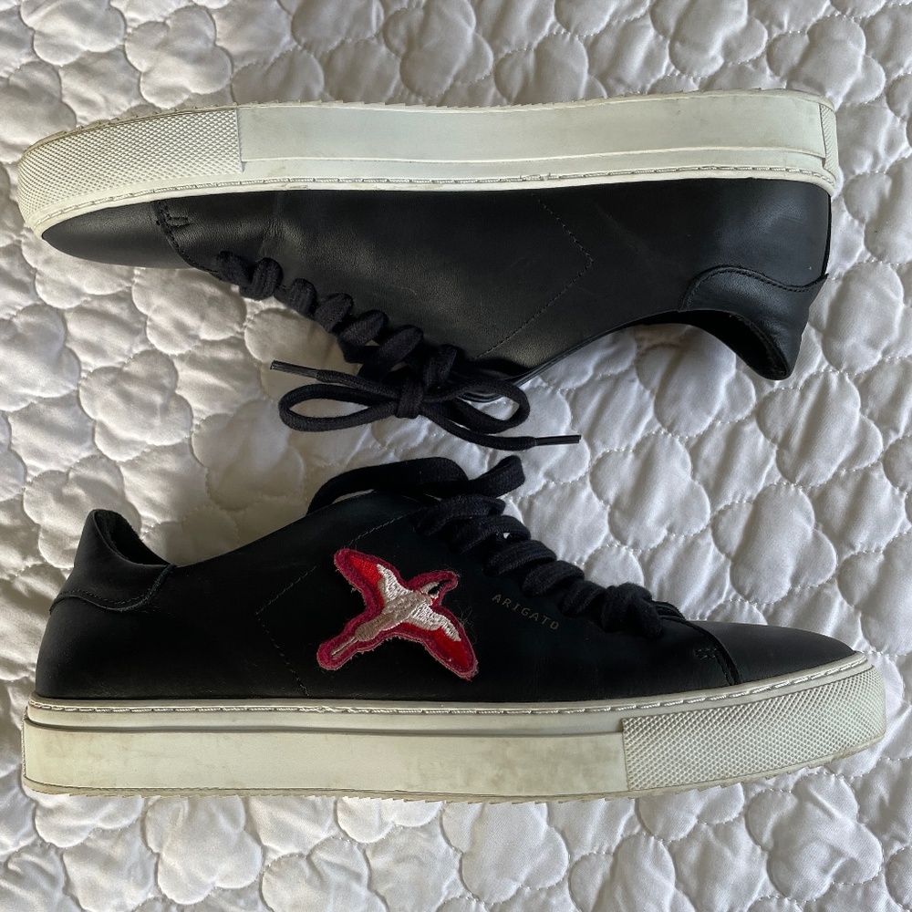 Axel Arigato‎ Clean 90 Bee Bird Black Leather Sneakers Mens US 8.5 - Picture 3 of 9